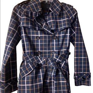 Coach Women's Short Trench Coat Navy Multicolor Plaid
Classic Small Jacket